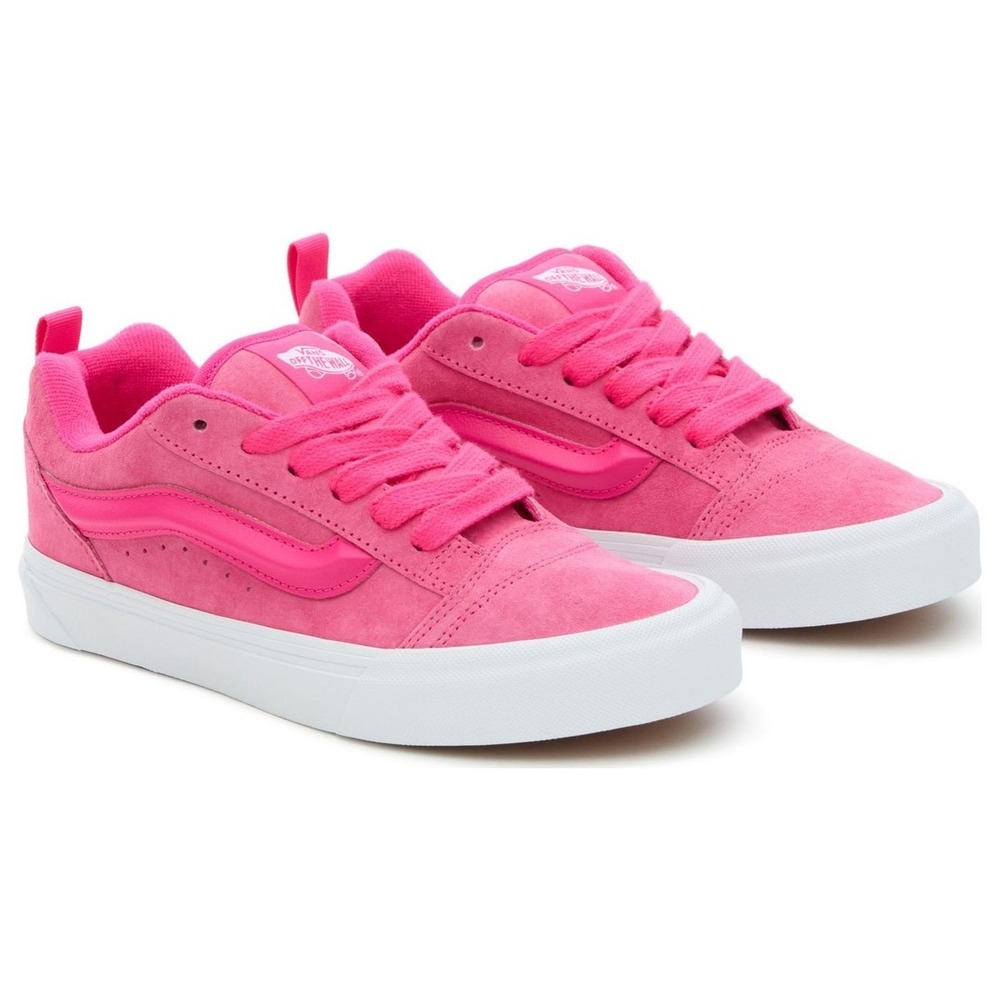 Vans Knu Skool Skate Shoes Mens 10 Pink Suede Chunky Padded Low Top Sneaker HTF